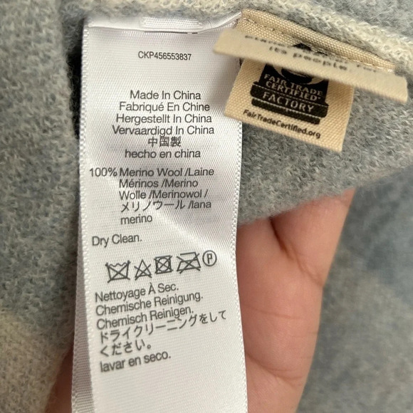 Madewell Boiled 100% Wool Half-Zip Popover Sweater Plaid Blue & White Size XS - Picture 13 of 14